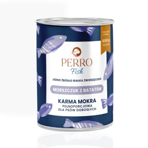 Perro Morszczuk z Batatami 400 g | mokra karma dla psa