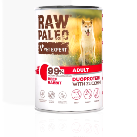Raw Paleo Duo Protein Wołowina Królik 400 g | mokra karma dla psa