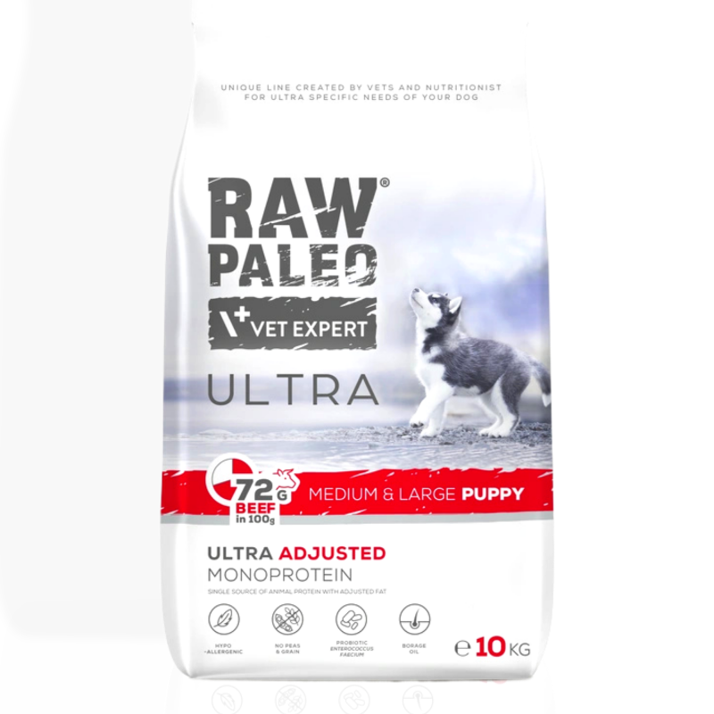 Raw Paleo Ultra Puppy Medium & Large 10 kg | sucha karma dla psa