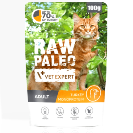 Raw Paleo Adult Kot Indyk 100 g | mokra karma dla kota