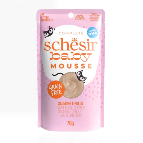 Schesir Baby Mousse Łosoś Kurczak 70 g | mokra karma dla kota