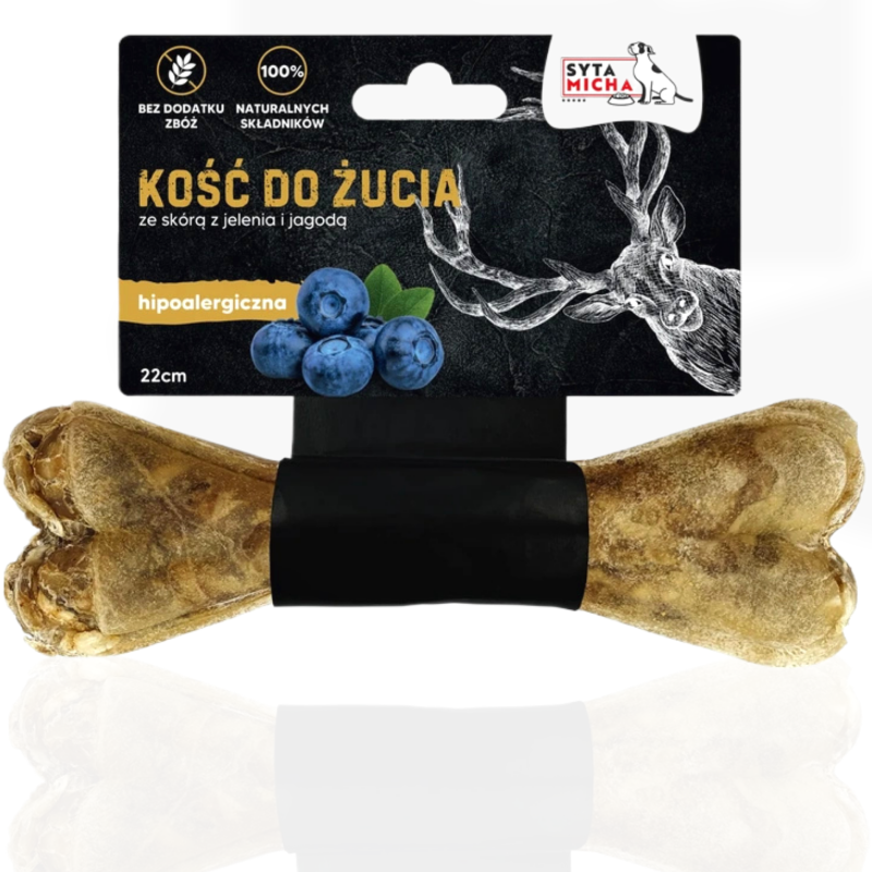 Syta Micha Kość Jeleń z Jagodą 22cm | przysmak dla psa