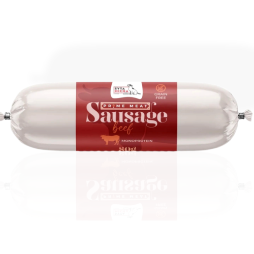 Syta Micha Prime Meat Kiełbaska Wołowa 80 g | przysmak dla psa