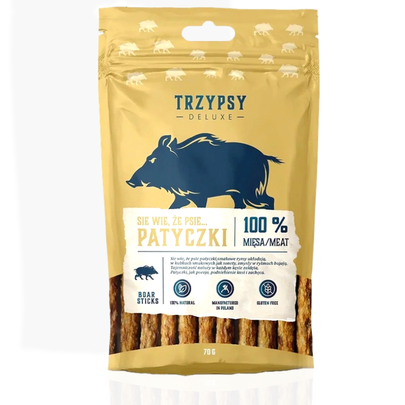 Trzy Psy Patyczki z Dzika 70 g | przysmak dla psa