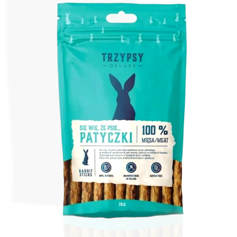 Trzy Psy Patyczki z Królika 70 g | przysmak dla psa