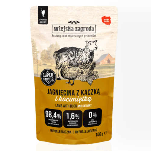 Wiejska Zagroda Jagnięcina z Kaczką 100 g | mokra karma dla kota