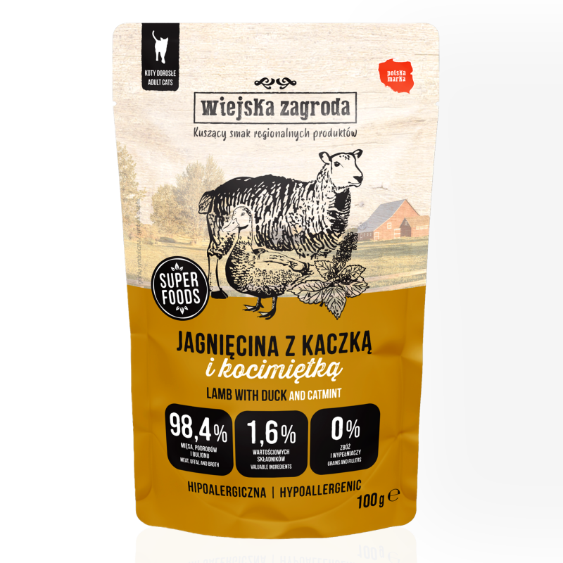 Wiejska Zagroda Jagnięcina z Kaczką 100 g | mokra karma dla kota