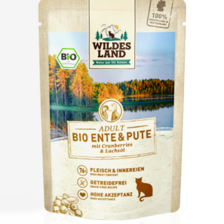 Wildes Land Cat Bio Kaczka z Indykiem 85 g | mokra karma dla kota