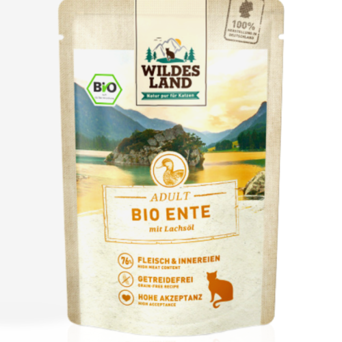 Wildes Land Cat Bio Kaczka Olej 85 g | mokra karma dla kota