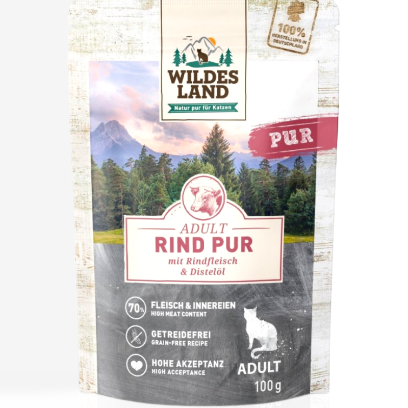 Wildes Land Cat Pure Wołowina 100 g | mokra karma dla kota