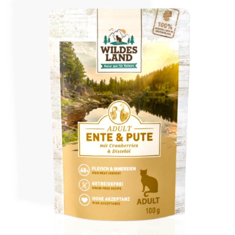 Wildes Land Cat Kaczka Indyk Żurawina 100 g | mokra karma dla kota