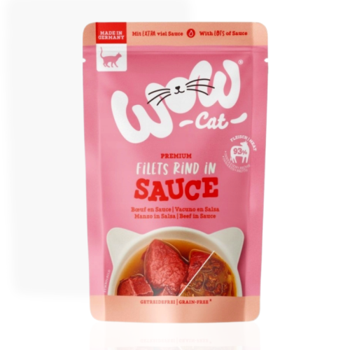 Wow Cat Kawałki Wołowiny w Sosie 85 g | mokra karma dla kota