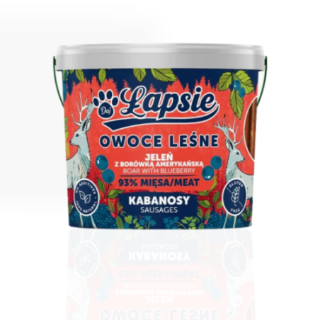Łapsie Kabanosy Jeleń z Borówką 160 g | przysmak dla psa