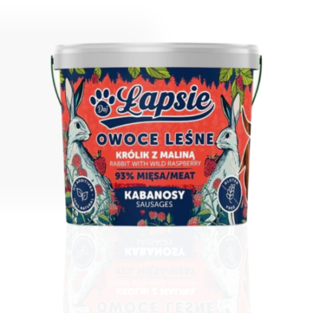 Łapsie Kabanosy Królik z Maliną 160 g | przysmak dla psa