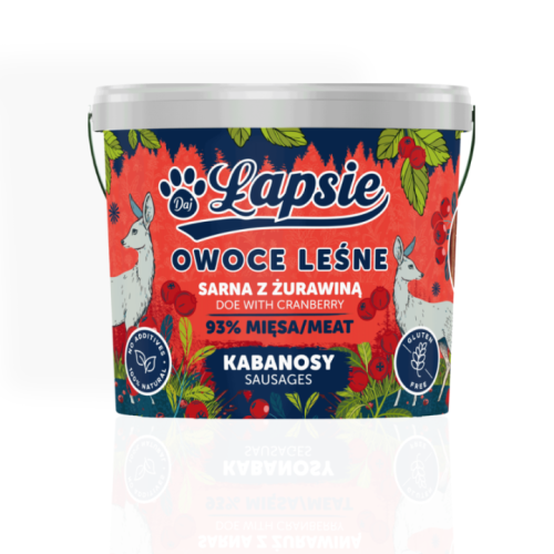Łapsie Kabanosy Sarna z Żurawiną 160 g | przysmak dla psa