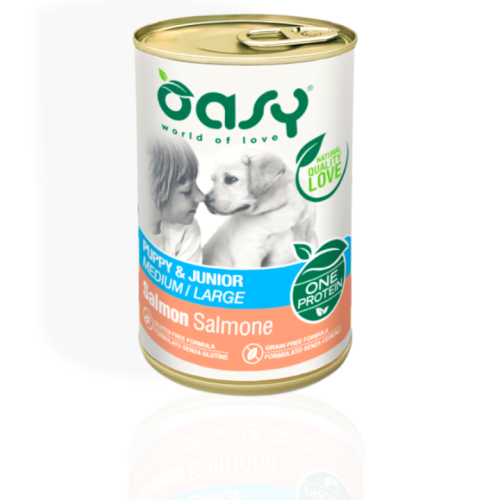 Oasy One Protein Puppy & Junior Łosoś 400g | Karma Mokra dla Psa