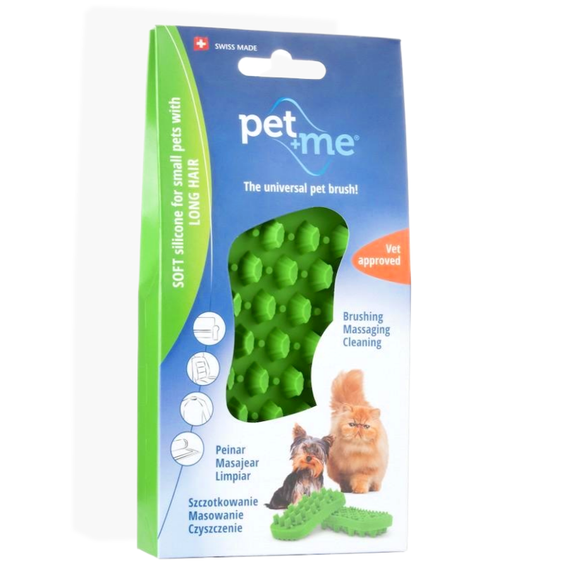 Pet+Me szczotka zielona | szczotka dla psa i kota premium