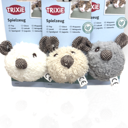 Trixie Miś pluszowy z kocimiętką mix kolorów 8cm | zabawka dla kota