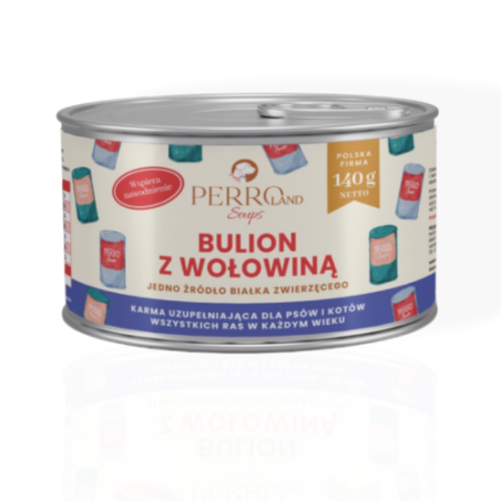 Perro Bulion z Wołowiną 140g | Bulion dla psa i kota