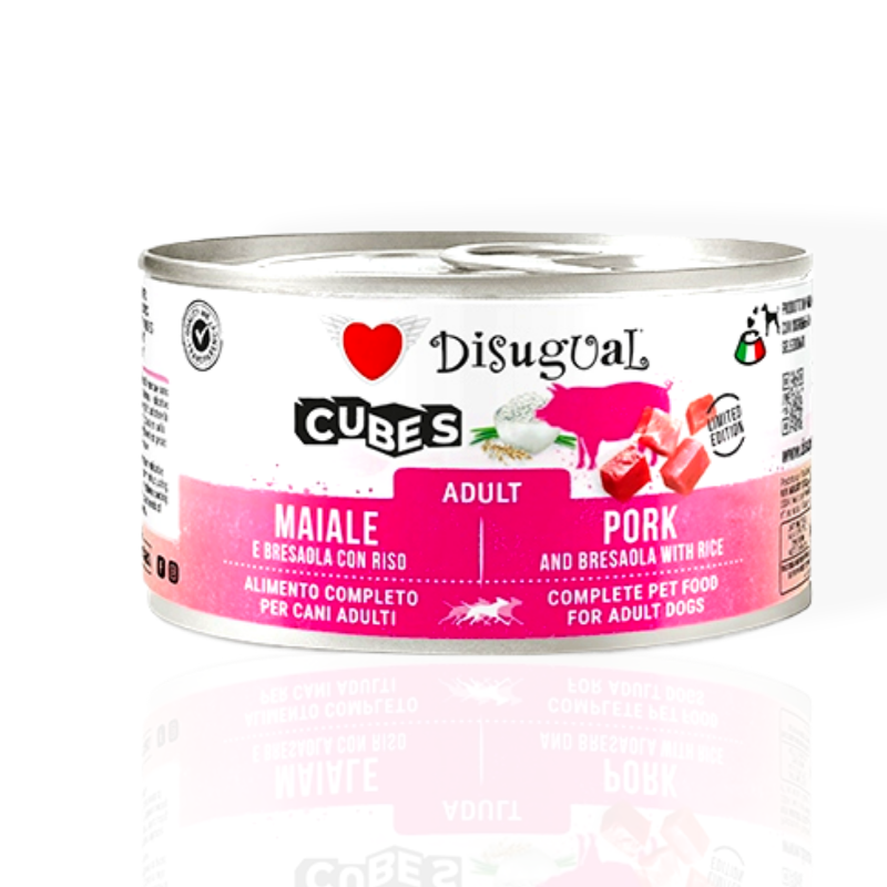 Disugual Cubes Wieprz 150g | Monobiałkowa mokra karma dla psa