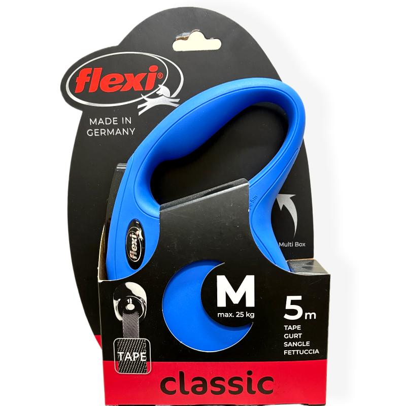Flexi New Classic smycz automatyczna 5m M niebieska | Smycze