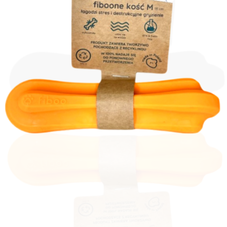 Fiboo Gryzak Fiboone kość M 15cm pomarańczowa | gryzak dla psa