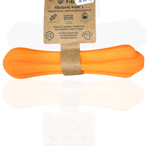 Fiboo Gryzak Fiboone kość L 19 cm pomarańczowa | gryzak dla psa