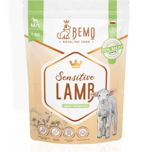 Bemo Sensitive Jagnięcina M/L 1kg Sucha Karma | Karma dla psa