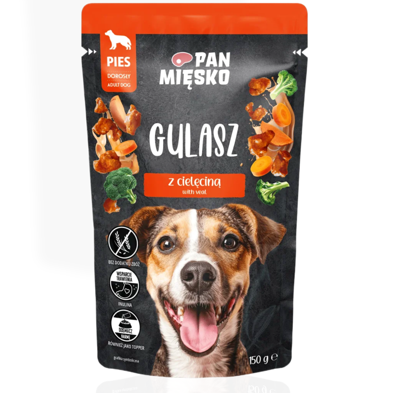 Pan Mięsko Gulasz Indyk Cielęcina 150g | Karma mokra dla psa