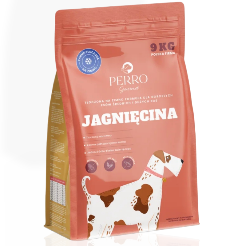 Perro Gourmet Jagnięcina 9kg Tłoczona na Zimno | Karma dla psa