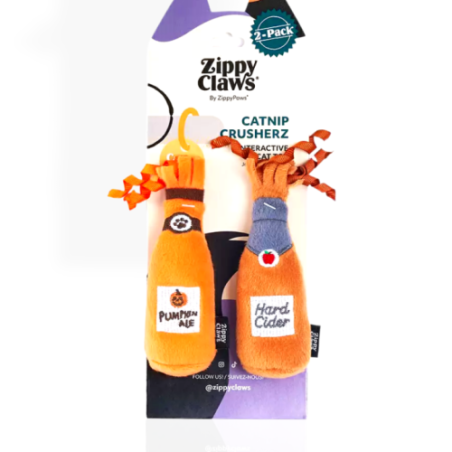 ZippyClaws Catnip Crusherz 2-Pak Cider & Pumpkin Ale