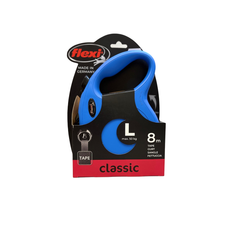 Flexi Smycz automatyczna Classic L 8m niebieska | Flexi