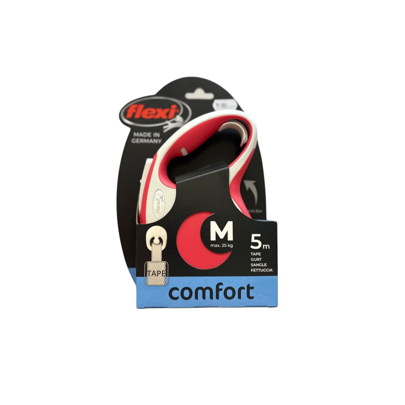 Flexi Smycz automatyczna Comfort M 5m czerwona | Flexi