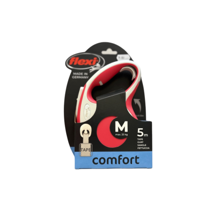 Flexi Smycz automatyczna Comfort M 5m czerwona | Flexi