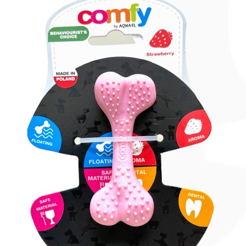 Comfy Kość Dental Bone 8,5cm Truskawka | Mini
