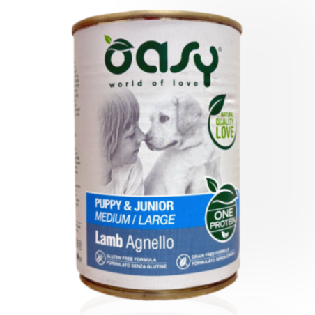 Oasy One Protein Puppy i Junior Mokra Karma z Jagnięciną 400g | mokra karma dla psa