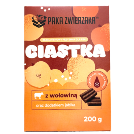 Paka Zwierzaka Rzemieślnicze Ciastka z Wołowiną i Jabłkiem 200g | przysmaki dla psa