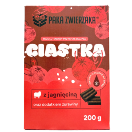 Paka Zwierzaka Rzemieślnicze Ciastka z Jagnięciną i Żurawiną 200g | przysmaki dla psa
