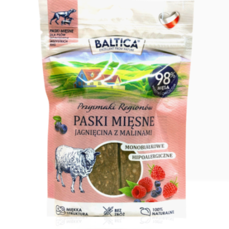 Baltica Paski Mięsne Jagnięcina z Malinami 90g | przysmaki dla psa