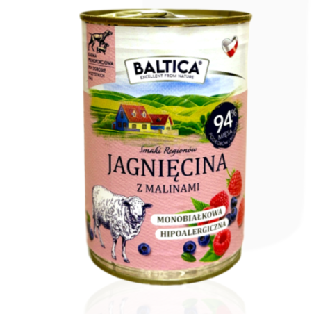 Baltica Jagnięcina z Malinami 400g | mokra karma dla psa