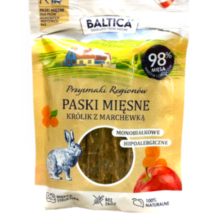 Baltica Paski Mięsne Królik z Marchewką 90g | przysmaki dla psa