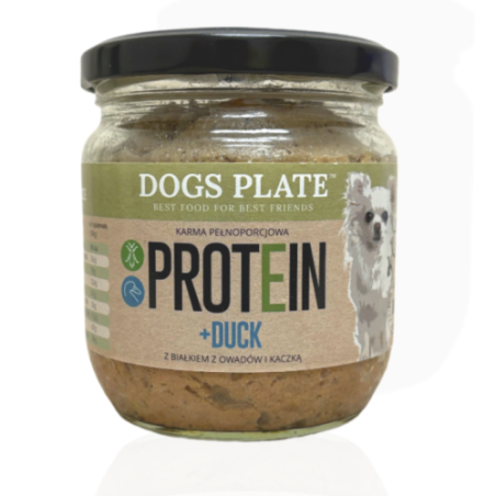 Dogs Plate Protein z Kaczką i Białkiem Owadzim 360g | mokra karma dla psa