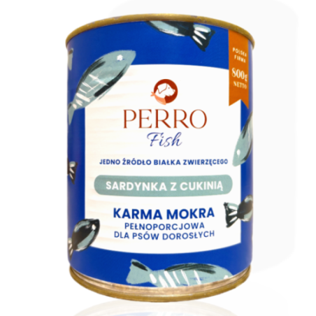 Perro Karma Mokra Sardynka z Cukinią 800g | mokra karma dla psa