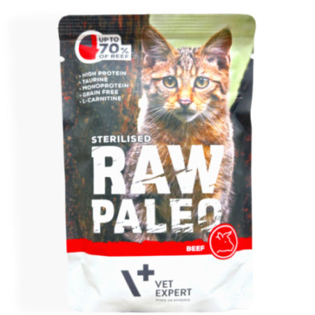Raw Paleo Sterilised Mokra Karma dla Kota z Wołowiną 100g | mokra karma dla kota