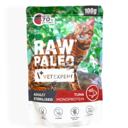 Raw Paleo Adult/Sterilised Mokra Karma dla Kota z Tuńczykiem 100g | mokra karma dla kota