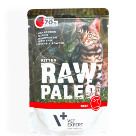 Raw Paleo Kitten Mokra Karma dla Kociąt z Wołowiną 100g | mokra karma dla kota