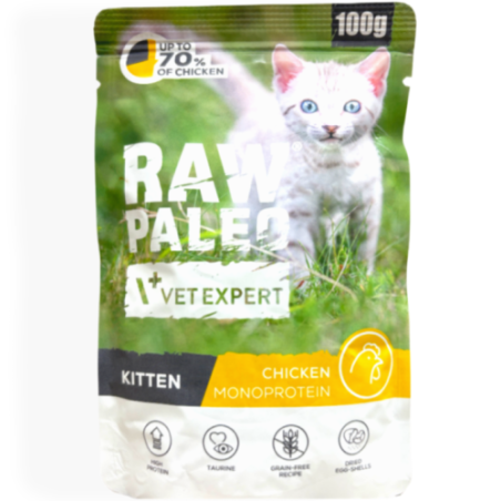 Raw Paleo Kitten Mokra Karma dla Kociąt z Kurczakiem 100g | mokra karma dla kota