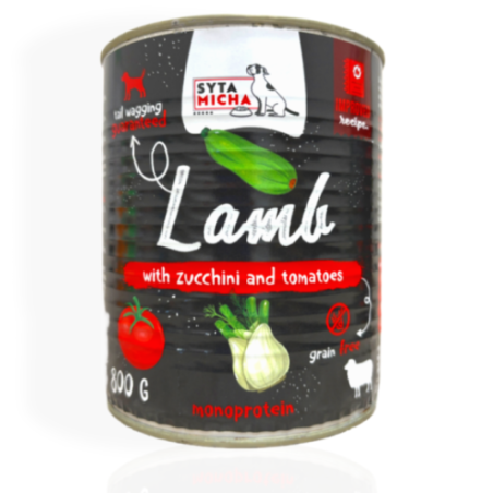 Syta Micha Mokra Karma dla Psa Jagnięcina z Cukinią i Pomidorami 800g | mokra karma dla psa
