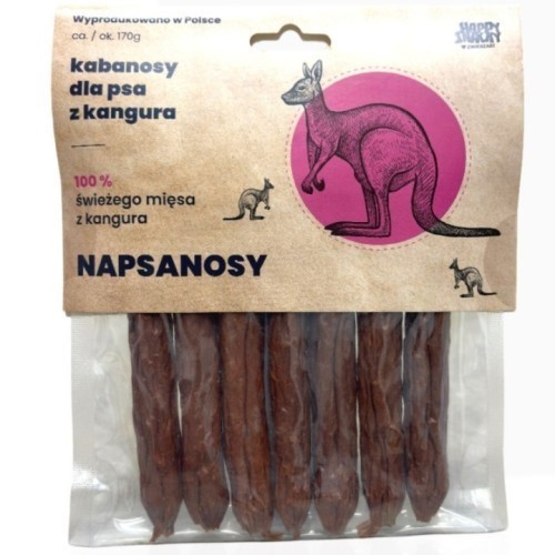 Happy Snacky Napsanosy z kangura 7szt. | Kabanosy dla psa