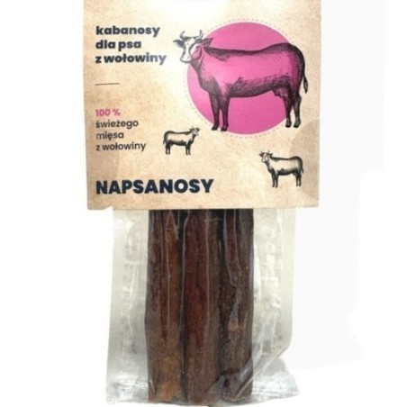 Happy Snacky Napsanosy wołowe 3szt. | Kabanosy dla psa